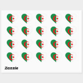 Algerijnse vlag hart sticker (Vel)