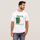 Algerijnse vlag + kaart + tekst T-shirt (Voorkant volledig)