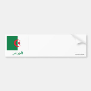Algerijnse vlag met naam in het Arabisch Bumpersticker