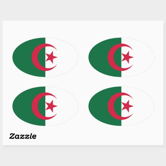 Algerijnse vlag ovale sticker (Vel)