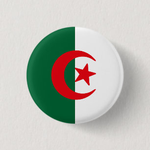 Algerijnse vlag ronde button 3,2 cm