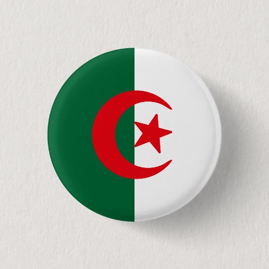 Algerijnse vlag ronde button 3,2 cm (Voorkant)