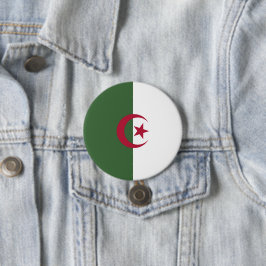 Algerijnse vlag ronde button 7,6 cm