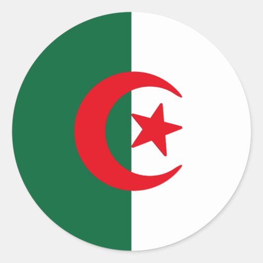Algerijnse vlag ronde sticker (Voorkant)