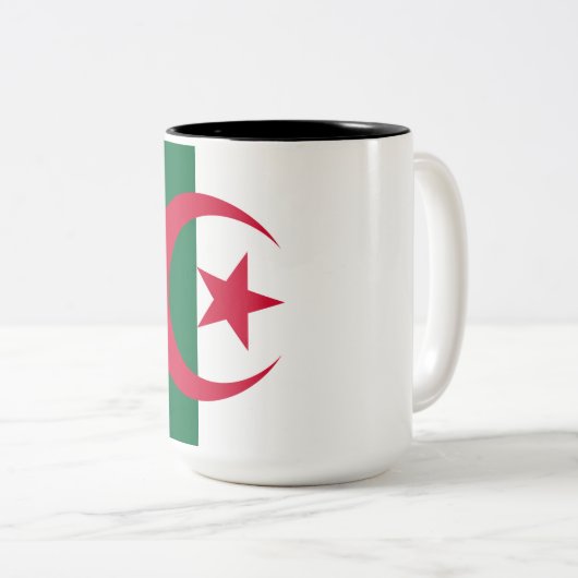 Algerijnse vlag tweekleurige koffiemok (Voorkant rechts)