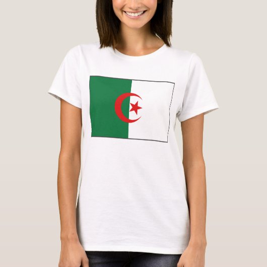 Algerijnse vlag x kaart T-Shirt (Voorkant)