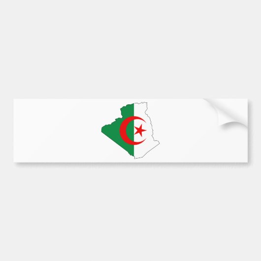 Algerijnse vlaggenkaart DZ Bumpersticker (Voorkant)