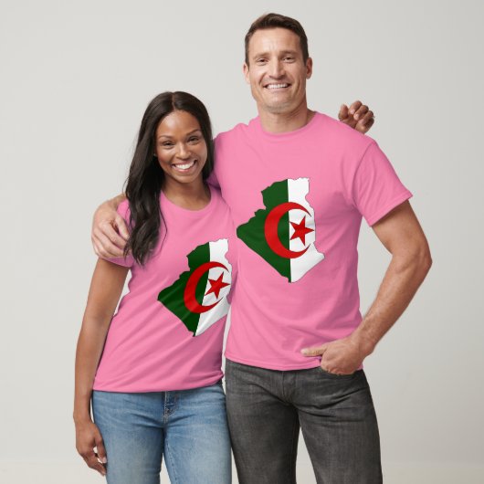 Algerijnse vlaggenkaart t-shirt (Unisex)