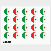 algerijnse vlaggestalte ronde sticker (Vel)