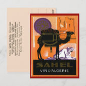  Algerijnse wijn, Vin Sahel, Algerije Briefkaart (Voorkant / Achterkant)