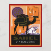  Algerijnse wijn, Vin Sahel, Algerije Briefkaart (Voorkant)