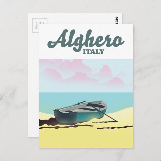 Alghero Italië poster van vintage Briefkaart (Voorkant / Achterkant)