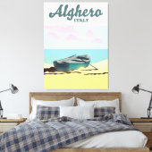 Alghero Italië poster van vintage Canvas Afdruk (Insitu (Slaapkamer))