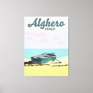 Alghero Italië poster van vintage Canvas Afdruk