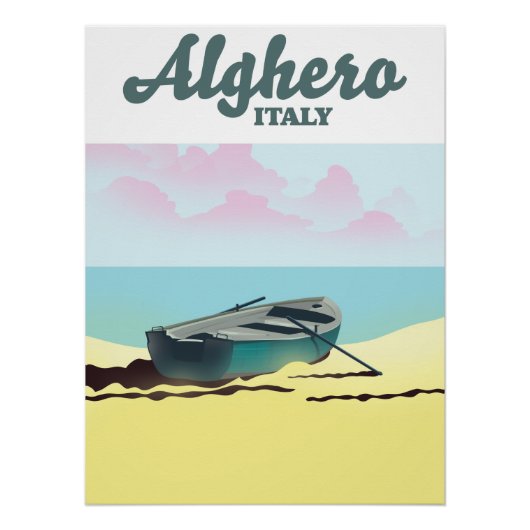 Alghero Italië vintage reisposter Perfect Poster (Voorkant)