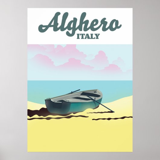 Alghero Italië vintage reisposter Poster (Voorkant)