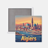 🧲 Algiers Algerije Reis Souvenir 🌍 Magneet (Voorkant / Achterkant)
