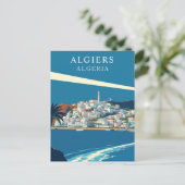 Algiers, Algerije Retro Reizen Kunst Briefkaart (Staand voorkant)