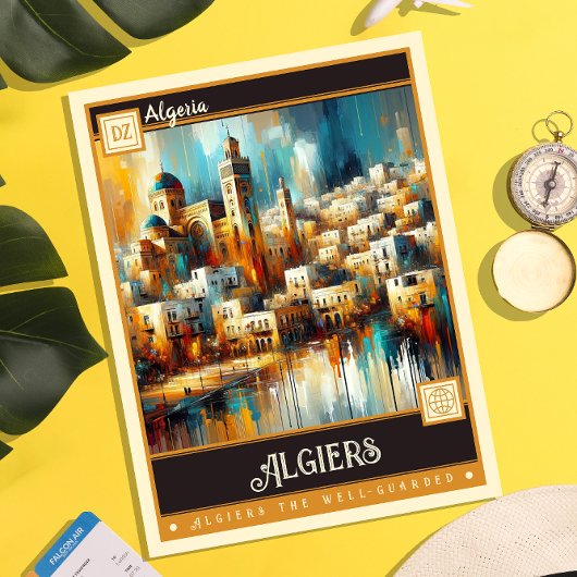 Algiers, Algerije | schilderij Briefkaart