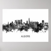 Algiers Algerije Skyline BW Poster (Voorkant)