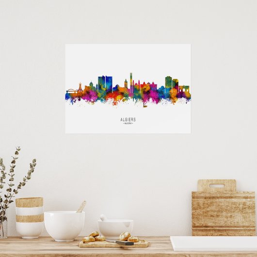 Algiers Algerije Skyline Poster (Keuken)