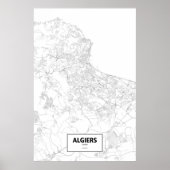 Algiers, Algerije (zwart op wit) Poster (Voorkant)