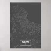 Algiers, Algerije (zwart wit) Poster (Voorkant)
