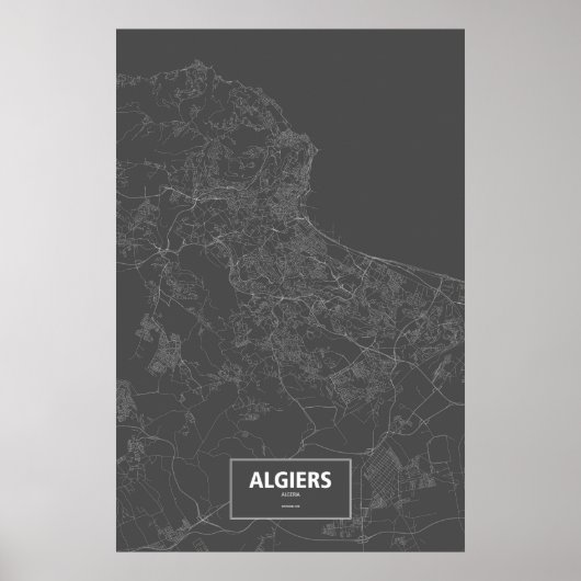 Algiers, Algerije (zwart wit) Poster (Voorkant)