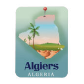 Algiers Algerijnse kaart reisposter Magneet (Verticaal)