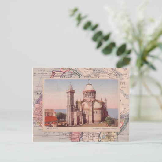 Algiers, kerk van Notre Dame d'Afrique Briefkaart (Staand voorkant)