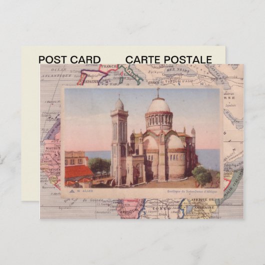 Algiers, kerk van Notre Dame d'Afrique Briefkaart (Voorkant / Achterkant)