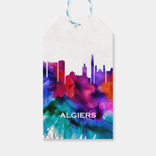 Algiers Skyline Cadeaulabel (Achterkant)