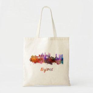 Algiers skyline in waterverf tote bag