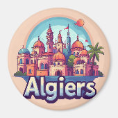 Algiers stadsgezicht met historische koepels magneet (Voorkant)