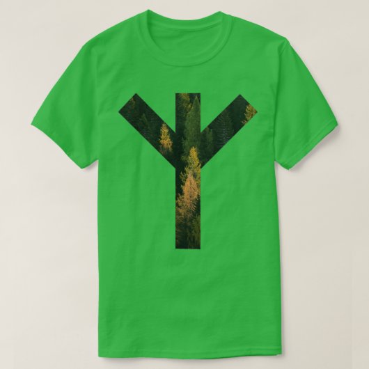 Algiz Forest Rune Symbol T-shirt (Design voorkant)