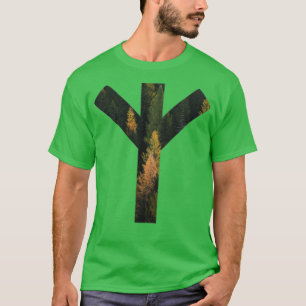 Algiz Forest Rune Symbol T-shirt
