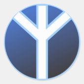 Algiz Rune Ronde Sticker (Voorkant)