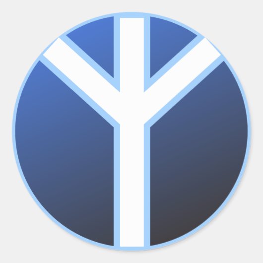 Algiz Rune Ronde Sticker (Voorkant)
