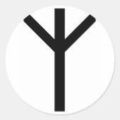 ALGIZ RUNE RONDE STICKER (Voorkant)