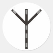 Algiz Rune Schutz Ronde Sticker (Voorkant)