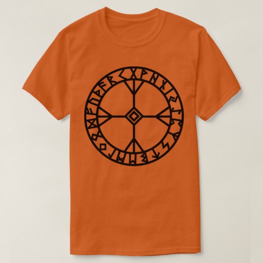 Algiz rune Wisdom en moed amulet T-shirt (Design voorkant)