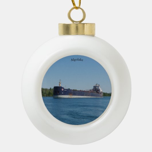 Algolake ball of sneeuwvloksieremeel keramische bal ornament (Voorkant)