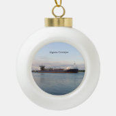 Algoma Conveyor ball of snowflake ornamed Keramische Bal Ornament (Voorkant)