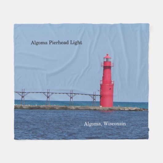 Algoma Pierhead Light blanket Fleece Deken (Voorkant (Horizontaal))