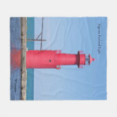 Algoma Pierhead Light blanket Fleece Deken (Voorkant (Horizontaal))