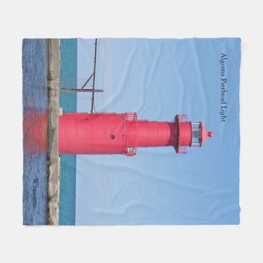 Algoma Pierhead Light blanket Fleece Deken (Voorkant (Horizontaal))