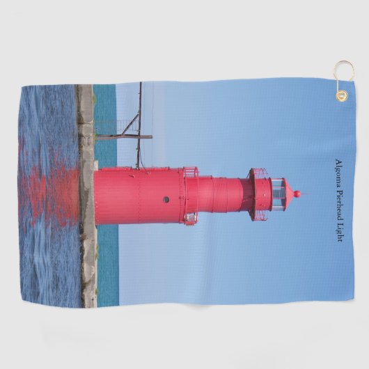 Algoma Pierhead Light-golfhanddoek Golfhanddoek (Horizontaal)