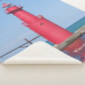 Algoma Pierhead Light grote sherpa deken (3/4)