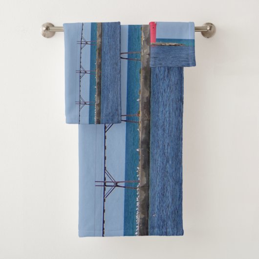 Algoma Pierhead Light-handdoekset Bad Handdoek (Insitu)