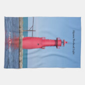 Algoma Pierhead Light hoge keukendoek Theedoek (Horizontaal)